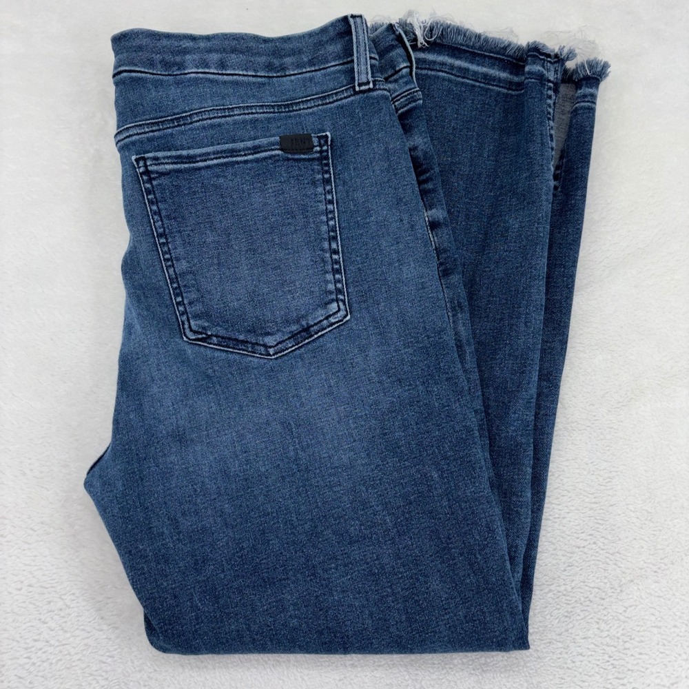 Jen7 by 7 For All Mankind Ankle Straight Raw Hem Jeans Blue 14 7G031330